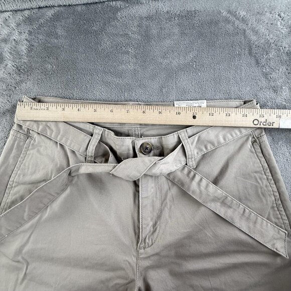 St. John's Bay Pants Womens 6 Light Khaki Mid-Rise Chino Tie Waist Belted Casual - Picture 6 of 16
